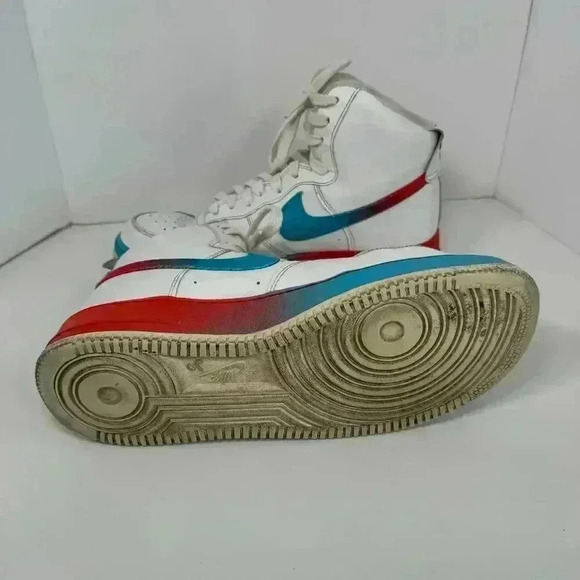 Nike Air Force 1 High Gradient White Blue Fury Ember Glow Men's Size 10 CJ0525 - Picture 8 of 11